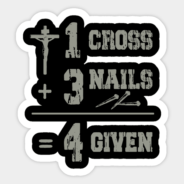 One Cross Three Nails Four Given Sticker by Ares Bowes